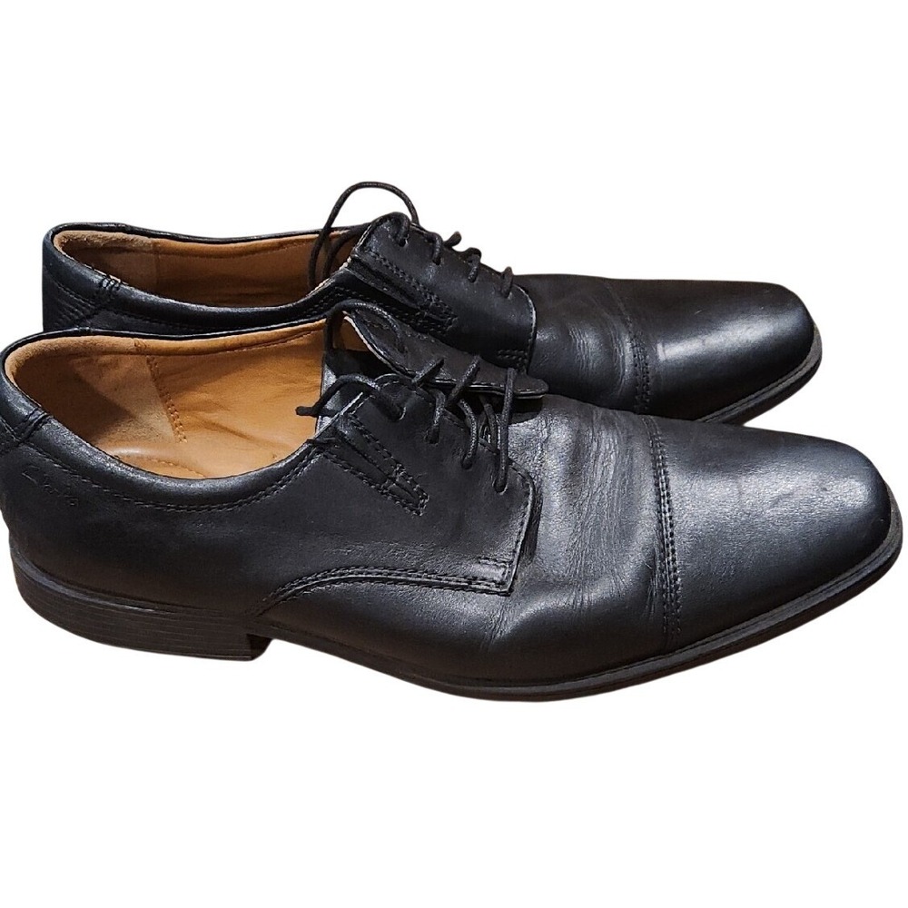 CLARKS Mens Shoes 11.5 M Leather  CUSHION ORTHOLITE black comfort‎ cushioning